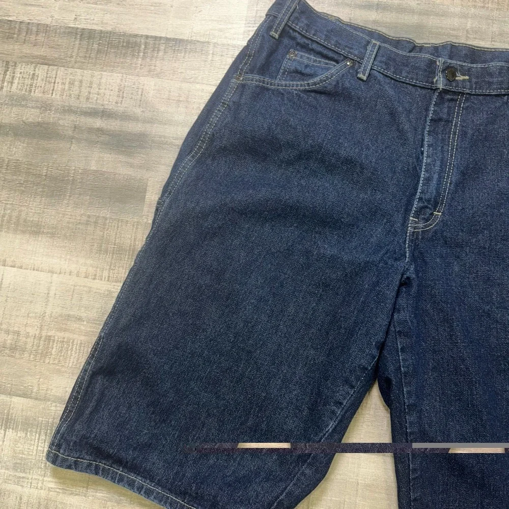 Genuine Dickies Carpenter Denim Shorts Indigo Blue Utility Workwear Mens Size 36